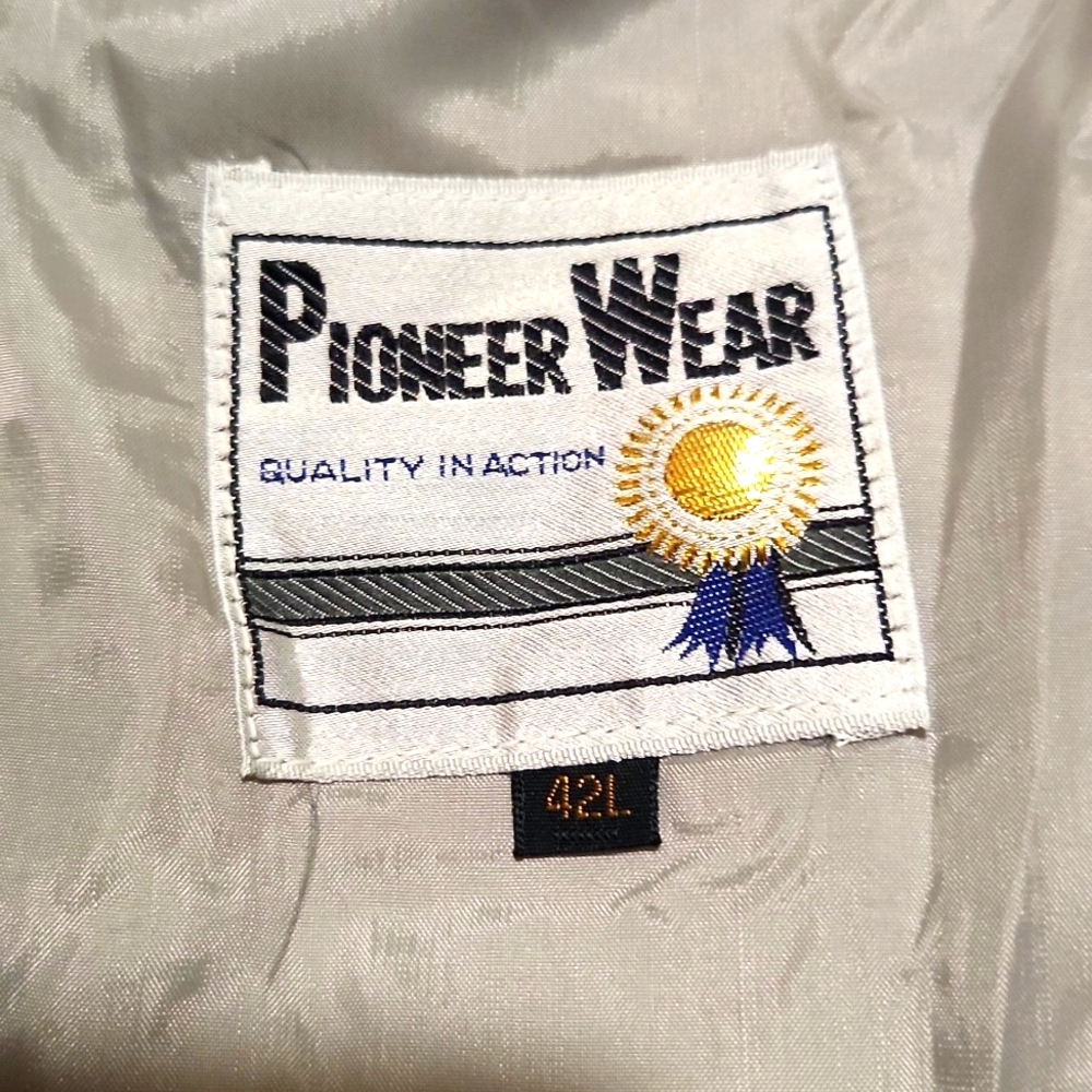 Pioneer Wear Vintage 70's 100% Suede Boar Skin Gray Blazer Jacket EUC Size 42L - Picture 8 of 16